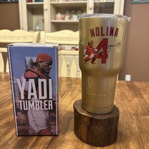 St Louis Cardinals Yadi Yadier Molina Tumbler Cup 30oz GOLD New in Box